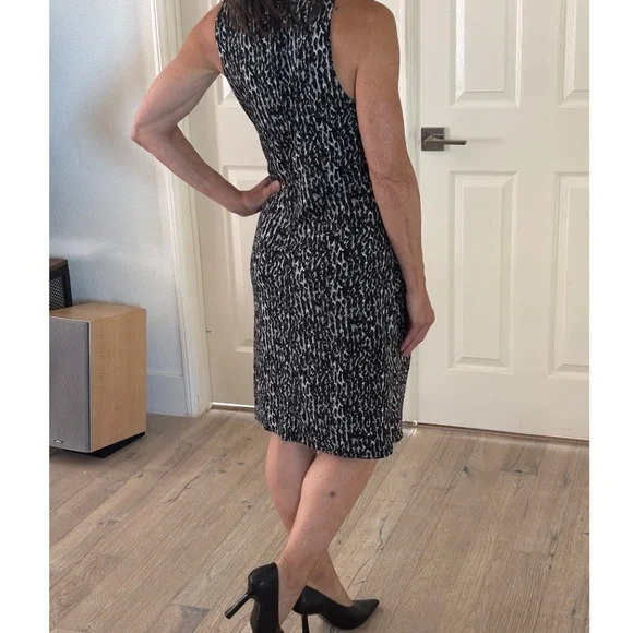 MICHAEL Michael Kors Draped Sheath Dress - Animal Print Size M - Picture 4 of 14